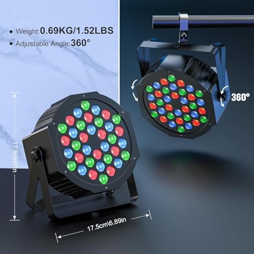 36 LED Stage Lights RGB Par Light DMX Lighting with Remote Stage Uplights for Events Music Dances Shows Party Wedding Church School Christmas Club - Image 4