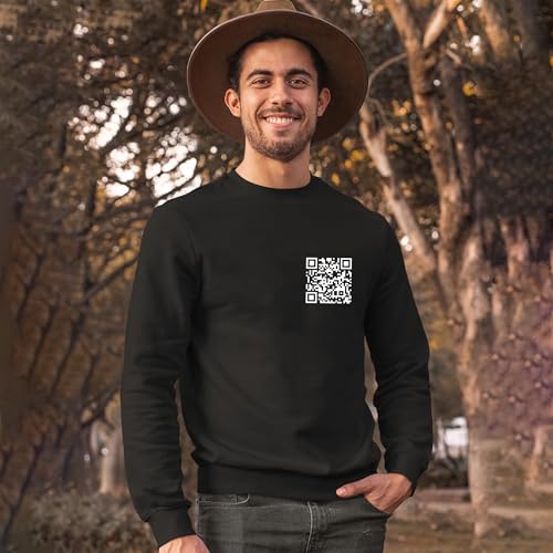 Custom QR Code Hoodie, Personalized QR Code Shirt For Men, Add Any Link, Photo, Or Text, Funny QR Code Print On Your Hoodie Black, Qr Hoodie, Funny Code Hoodie, Qr Code Sweater, Qr Code Sweatshirt2