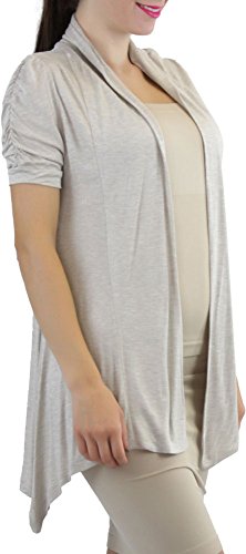Image of ToBeInStyle Womens Open Front Casual Shrug Lightweight Layering Cardigan Sleeveless or Short Sleeve