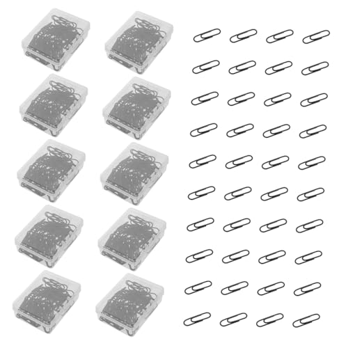 LIFKOME 500個 ブラック ファイル オーガナイザー オフィス 用品 ファイル 整理 クランプ ブックマーク 用 金属製 ブックマーク ペーパークリ