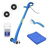 Grout Groovy Grout Cleaner Bundle, Electric Stand Up Grout Cleaning Machine with 20’ Cord, 3 Brush Wheels, 1-4oz super grout concentrate cleaner, 1 Grout Hand Brush, 1 Microfiber Cloth