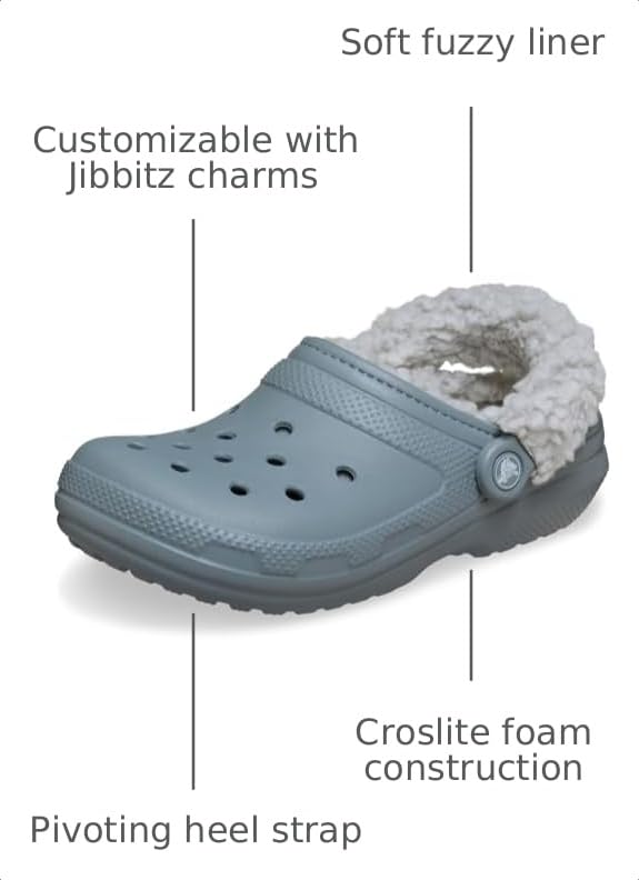 Image of Crocs Unisex-Adult Classic Fleece Lined Clogs, Fuzzy Slippers for Women and Men