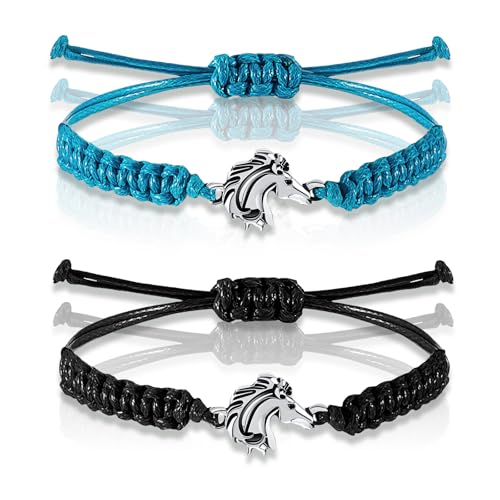 Cosmeria Pulsera de caballos para hombre y mujer, ajustable, juego de 2 con...
