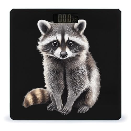 Cute Raccoon Scale for Body Weight Smart Accurate Digital Bathroom Scale with Easy Read LCD