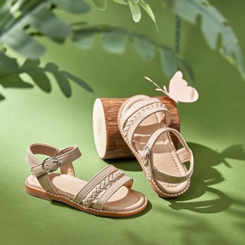 Image of ESTINE Toddler /Little Kid Girls Dress Cross Strappy Open Toe Sandals Princess Flats Summer Flower Girl Shoes