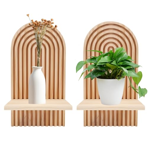 GeluEla Tabla de Madera para Decoración de Pared, Estantería de Pared de Pino para Salón, Baño, Dormitorio, Aula, Oficina