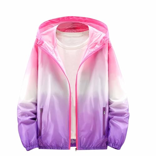 Girls Rash Guard Swim Shirts for Girls Lightweight Zip Up SPF UV Shirts UPF 50+ Sun Protection Hoodie Jackets Summer Fashion 01# Pink 12 Years