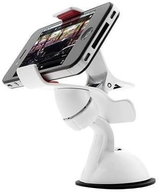 FlyStone Clipper Car Mount Universal Vehicle Swivel Holder for Samsung Galaxy Note 2 N7100 / Samsung Galaxy S3 I9300 / Samsung Galaxy S4 I9500 / Samsung Galaxy Note 3 +Gear N9000 N9002 N9005 / Other Smartphones (White & Red)