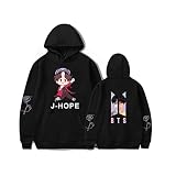 HMRS Mignon à Sweat à Sweat à Sweat à Sweat à Caricature 3D Cartoon Imprimé Sweatshirt K-Pop Sweat K-Pop Sweat à Capuche pour Les Fans J-Hope-XL