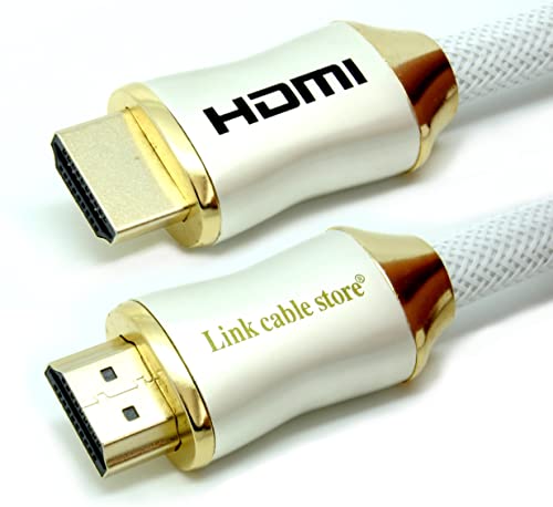 LINK CABLE STORE - ORION Ultimate - 1,5 M - Câble HDMI 1.4 - 2.0 - 2.0 a/b - Blanc - Professionnel - 3D - Ultra HD 4K 2160p - Full HD 1080p - HDR - ARC - CEC - Ethernet
