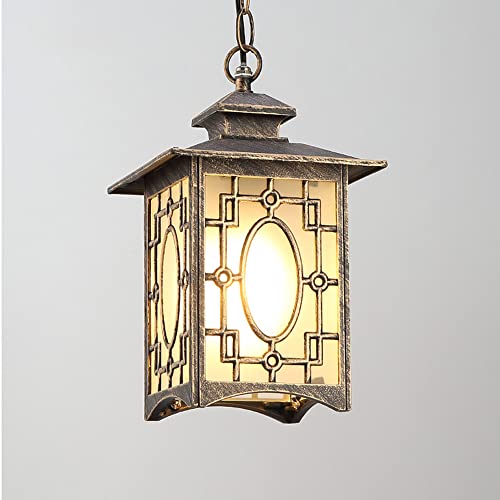 Lustre E27 en verre pour extérieur et lanterne suspendue vintage de balcon