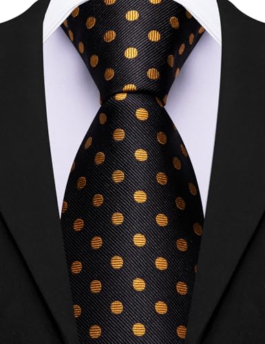 Image of Barry.Wang Silk Ties for Men Fun Necktie and Tie Clip Set for Wedding Party Business Formal Extra Long