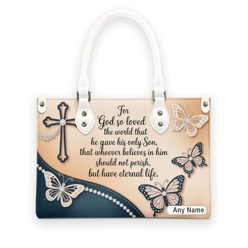 Personalized Leather Handbag with Your Name and Zipper, Perfect Gifts for Christian Gifts For Women - Mother's Day Gifts, Church Bags for Women, Bible Bag, Purses For Moms, Personalized Bags ZvKmbg3