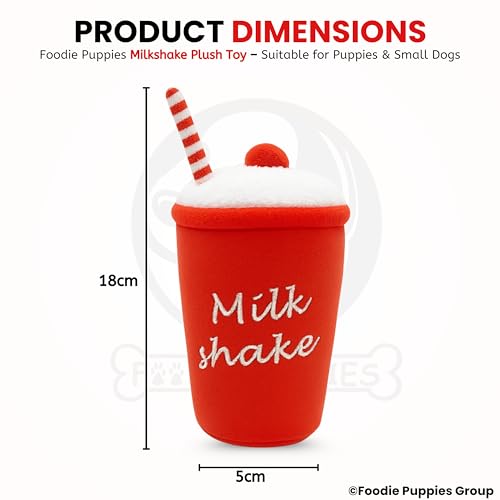 Image of Foodie Puppies Interactive Squeaky Plush Dog Toy - (Milk Shake) | Durable, Bite-Resistant Chew Toy | Soft, Safe & Fun for Playtime, Dental Exercise & Teething | Ideal for Small to Medium Dogs
