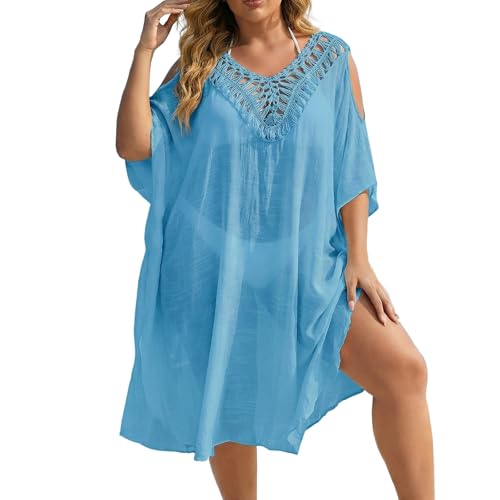 Vestido playero de crochet con espalda descubierta y lazo ajustable