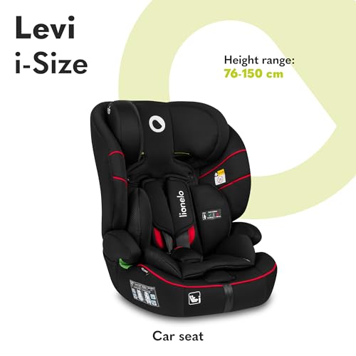 LIONELO LEVI I-SIZE 76-150 cm Kinderautositz, Gruppe 1 2 3, Seitenschutz, 10 Grad Kopfstützenverstellung Bequeme Armlehnen Verstellbare Rückenlehne, R129 i-Size – Bild 3