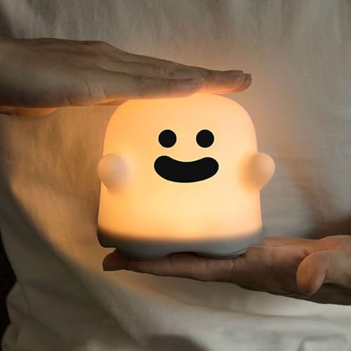 Lámpara de mesa noche fantasma cute con dimer USB miniatura 3