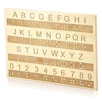 Braille-Alphabet-Brett, Hölzernes Braille-Griffbrett Gravur Braille-Alphabet-Zahlentafel Montessori-Pädagogikwerkzeuge Escape-Room-Spielunterricht geeignet für Sehbehinderte