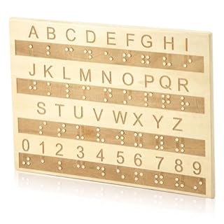 Tavola Dell'Alfabeto Braille Tastiera in Legno Braille, Incisione Tavola Numeri Dell'Alfabeto Braille Strumenti Educativi Montessori Escape Room Insegnamento del Gioco Adatto Non Vedenti