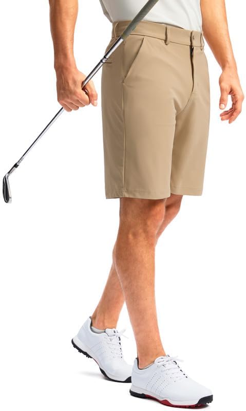 Soothfeel Men's Golf Shorts with 5 Pockets Stretch Lightweight Quick Dry 9 Inch Flat Front Casual Work Dress Shorts for Men - Image 2