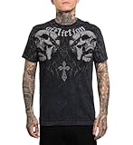 Affliction Men's Core T-Shirt, Short Sleeve, Graphic Print Design T-Shirts (US, Alpha, X-Large, Regular, Regular, Black Lava Wash (Decimation))