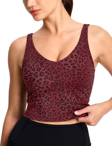 Image of THE GYM PEOPLE Womens' Sports Bra Longline Wirefree Padded with Medium Support