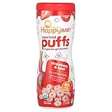 Happy Baby Organic Superfood Puffs Strawberry 2.1 Ounce Canister
