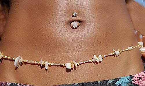 Larancie African Belly Waist Beads Sexy Body Chain Beaded Waist Chain Cinturón multicolor Beach Bikini Chain Boho Body Jewelry para mujeres y niñas (Estilo 2) Cover