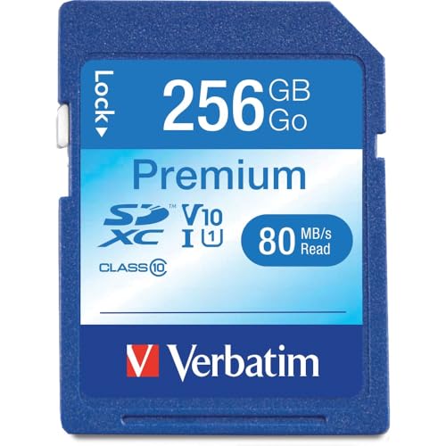 Verbatim 256GB Premium SDXC Memory Card, UHS-I V10 U1 Class 10