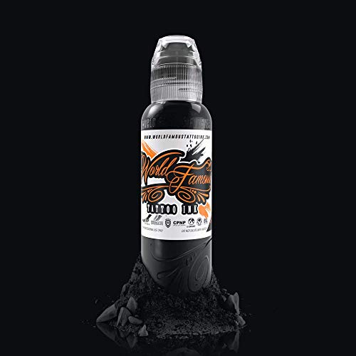 World Famous Tattoo Ink - Outlining Black Tattoo Ink - Professional Tattoo Ink & Tattoo Supplies - Skin-Safe Permanent Tattooing in Bold Shades - Vegan & Non-Toxic (4 oz) - Thumbnail 2