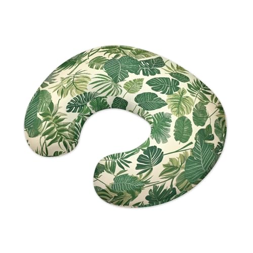 Image of Monstera Baby Nursing Pillow Cover for Bottle Feeding, Soft Breastfeeding Pillow Slipcover Easy to Clean Breathable Pillow Cover for Infant Snug