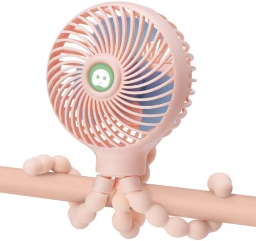 Pram Fan Stroller Fan USB Fan Rechargeable Portable Fan, Battery Operated & 360° Rotation Personal Fan for Pram Accessories Stroller PushChairs Beds Camping, Travel Holiday Essentials for Baby Kids