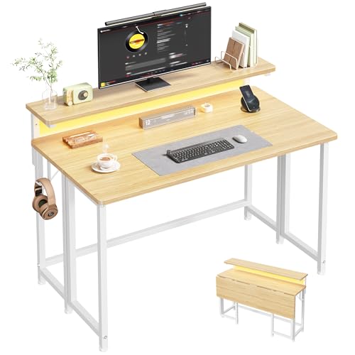 DurayLoly Folding Table with RGB Light for Small Space, 39.4"