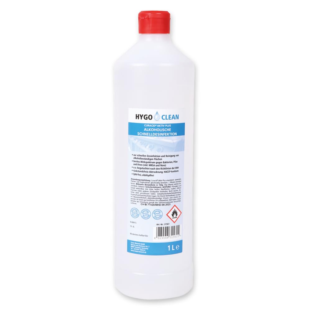 8 Stück Hygoclean Schnelldesinfektion | alkoholisch, V: 1l, klar, Karton, Schnelldesinfektion, Desinfektionsmittel, Sprühdesinfektion