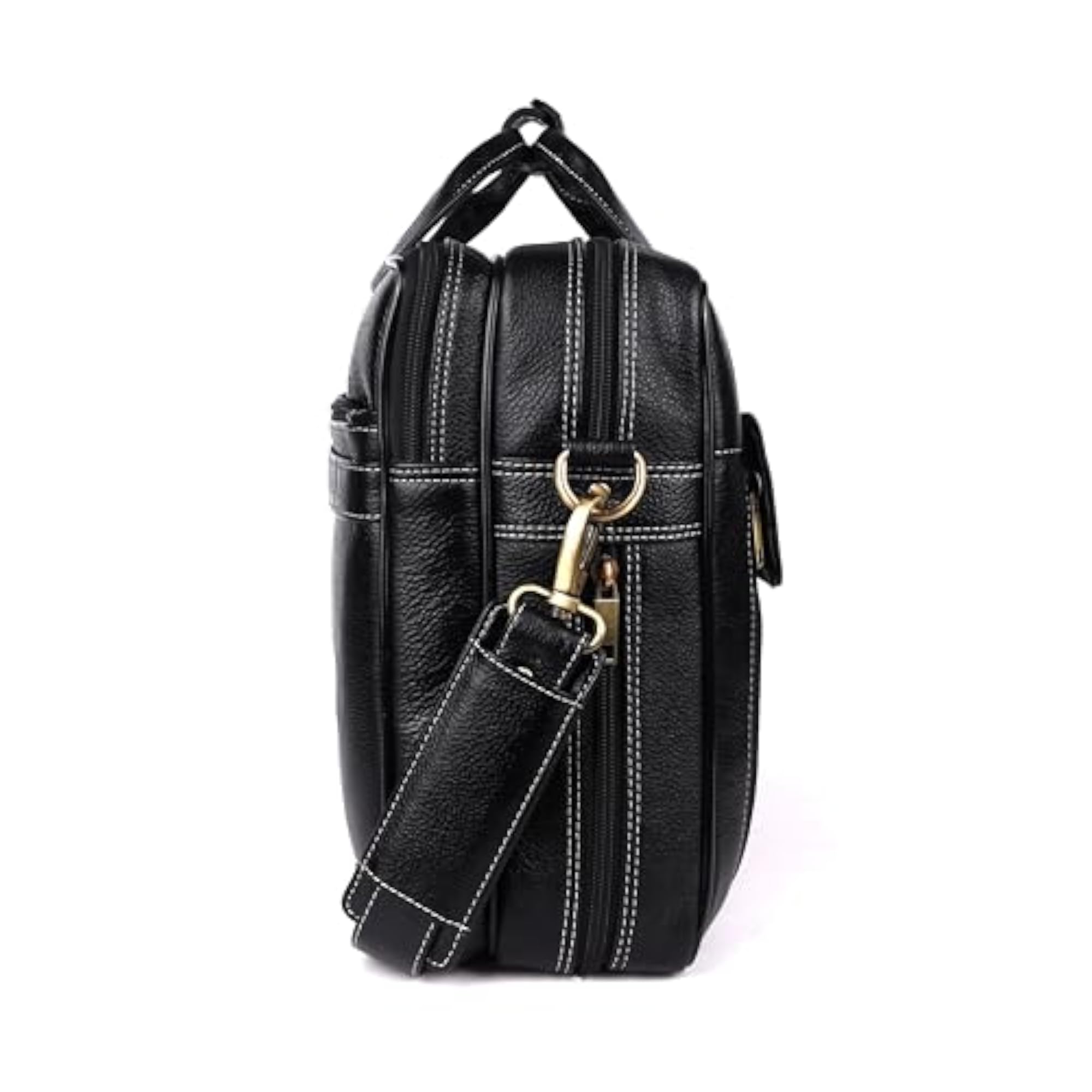 Genuine Leather Laptop Bag for Men, Expandable
