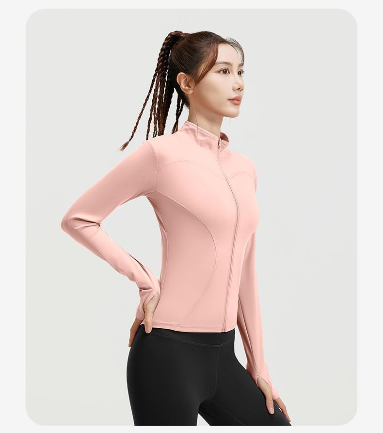 GRECERELLE Veste de yoga à col haut pour femme - Respirante - Parfaite pour la course à pied, le fitness, le yoga - Confortable et élégante - Idéale pour toutes les saisons
