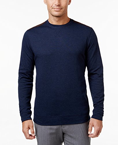 Tasso Elba Mens Shoulder Patch Pullover Sweater