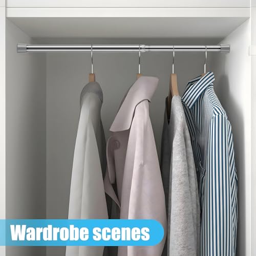 Image of AIZESI 2pcs Sliver Small Tension Rods 12 to 20 Inch Adjustable Tension Curtain Rods Mini Closet Rod Spring Rod No Drilling Short Tension Rods for Windows, Cupboard, Kitchen Cabinets, Refrigerator
