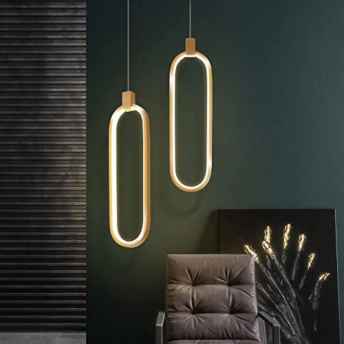 Luces colgantes decorativas LED 13W ovaladas e iluminación moderna de aluminio para cabecera 3