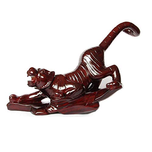 Statue de Tigre en bois sculpté main pour une décoration chic et élégante du bureau