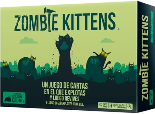 Asmodee Zombie Kittens, Juego de Cartas con Mecánica de Resurrecc...