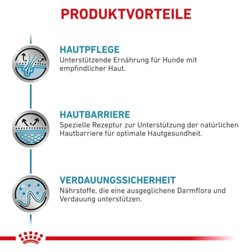 Royal Canin Veterinary SKIN CARE | 2 kg | Diät-Alleinfuttermittel für ausgewachsene Hunde aller Rassen | Unterstützung der Hautfunktion bei Dermatose und übermäßigem Haarausfall