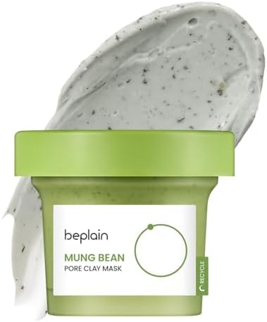 beplain Mung Bean Pore Clay Mask, Blackhead Facial Exfoliator, 4.05 fl oz