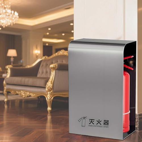 Heavy Duty Stainless Steel Fire Extinguisher Bracket - Floor-Standing Universal Holder for Garage, Workshop, Commercial Use - Modern Arc Design, Durable B-1.5mm