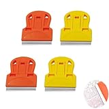 NentMent 4 Pack Nail Art Plates Razor Blade Scraper Small Stainless Steel Template Cleaning Razor Scraper Glue Remover Tool for Nail Stamping Plates Set Nail Art Stamper Scraper Nail Stamp Plate Kit