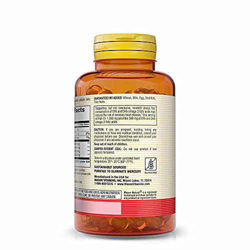 image for Mason Natural, Omega-3 Fish Oil, 1000 Mg, 90 Softgels, Dietary Supplem
