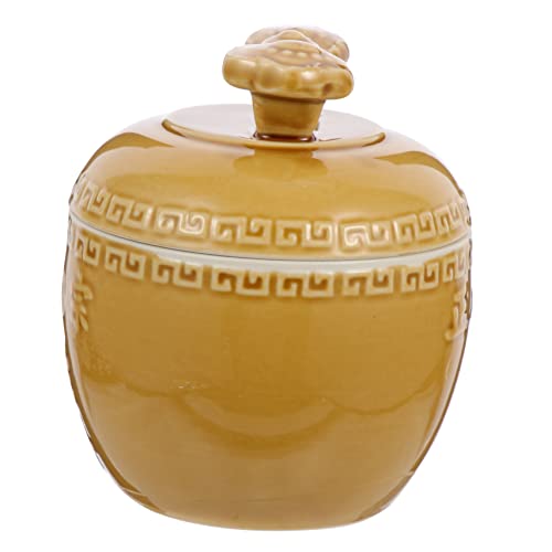 Cabilock Pentola per Stufato in Ceramica - Ciotola per Servire La Zuppa - Ciotola per Zuppa con Manico - Barattolo per Zuppa da Cucina - Manico per Ciotola per Zuppa - Ciotola per Stufato