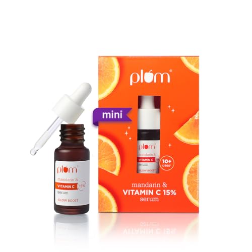 Plum 15% Vitamin C Face Serum with Mandarin | For Glowing Skin | Fragrance-Free | Suits all skin types | 3ml Mini