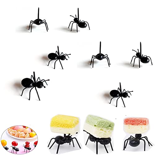 Ameisen-Zahnstocher Obst Dessert Gabel (24 Stück) - Wiederverwendbare Ameisen-Picker Tier Vorspeisen Gabeln für Snack Kuchen Dessert mit Aufbewahrungsbox für Küche Babyparty Hochzeit Geburtstag Party Cover