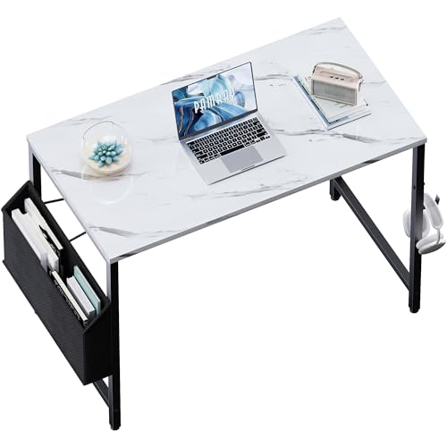 Image of Pamray 32 Inch Computer Desk for Small Spaces with Storage Bag, Home Office Work Desk with Headphone Hook, Small Study Writing Table